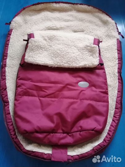 Зимний детский конверт в коляску на овчине 90 см