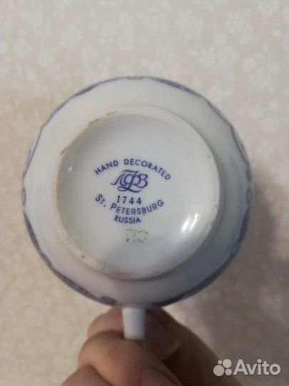 Чашка лфз Жар-Птица фарфор, кобальт, позолота