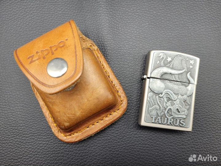 Зажигалка бензиновая Телец + чехол Zippo USA США