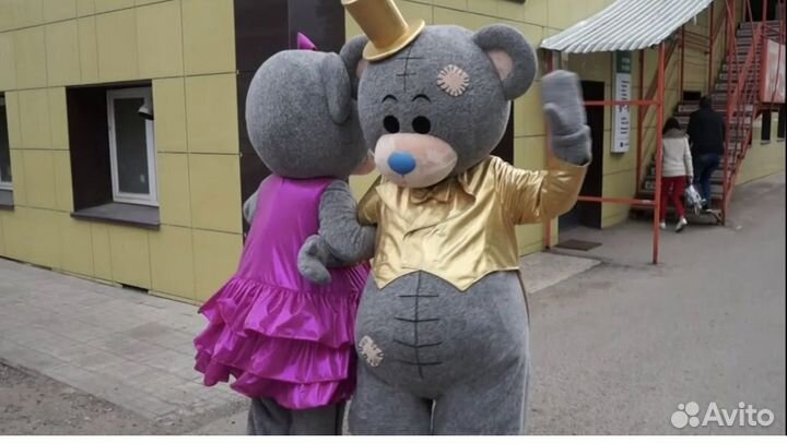 Поздравление мишки Тедди, ростовая кукла