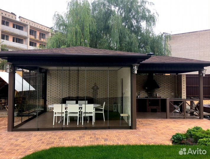 Остекление фасадов, безрамное остекление