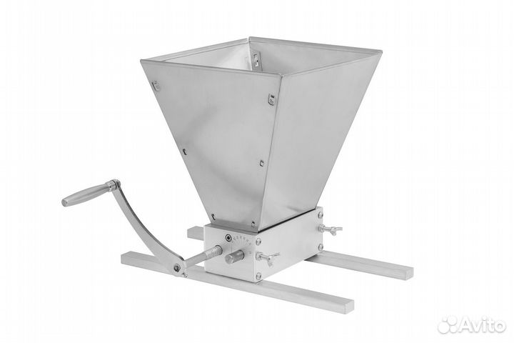 Мельница для солода двухвальцовая с бункером