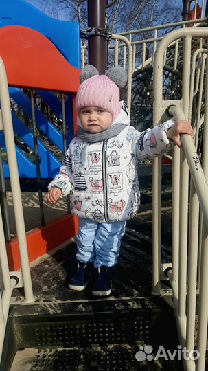 Шапка и шарф для девочки 44-47