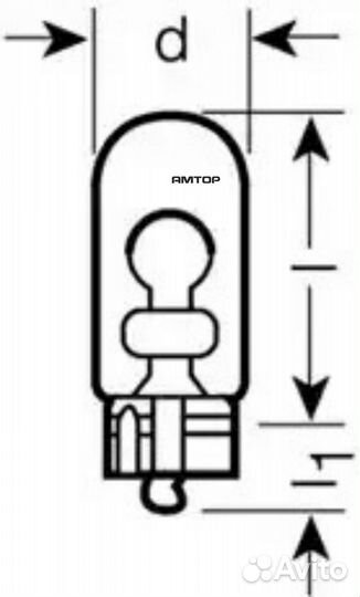 Osram 2825-02B Лампа подсветки W5W 12V 5W 