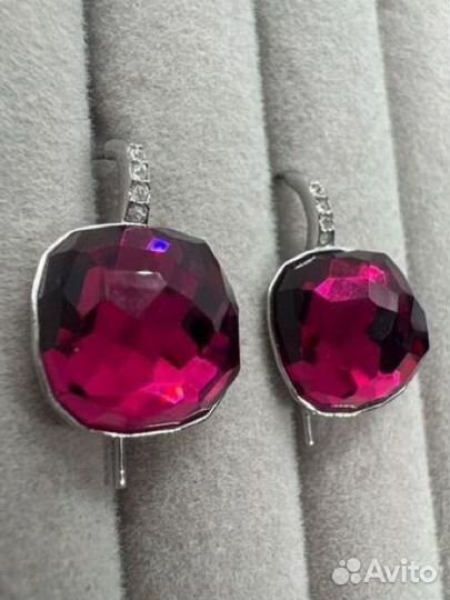 Серьги Swarovski рубин