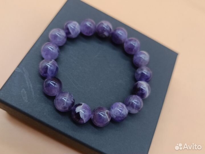 Браслет лавандовый аметист 10 мм