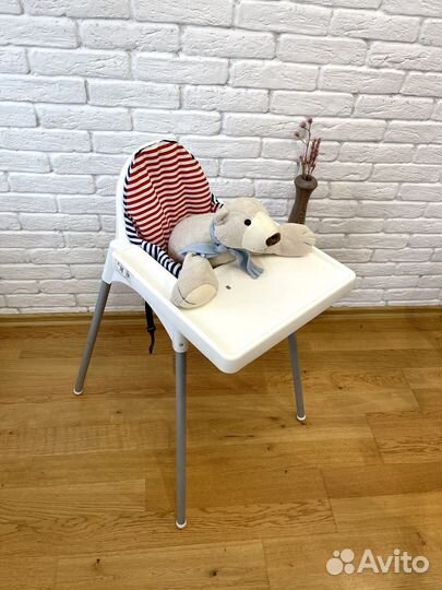 Детский стул белый для кормления IKEA