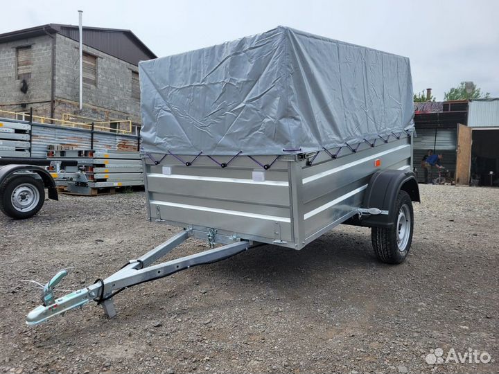 Прицеп оцинкованный 2.2 на 1.3 с тентом 112 см