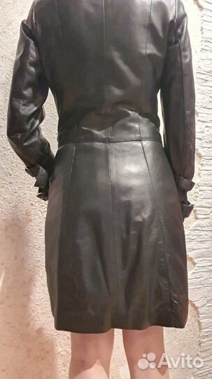 Кожаное пальто 40-42