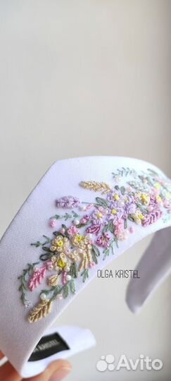 Современный кокошник с вышивкой. Ободок