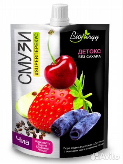 Смузи Детокс BioNergy (жимолость,вишня,клубника,яб