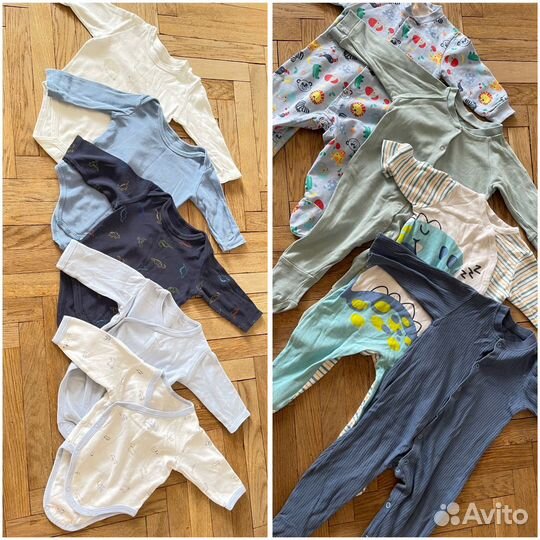 Комбинезоны боди слипы ползунки пакетом