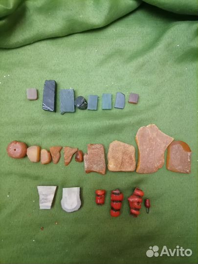 Кабашоны, камни натуральные +янтарь +кораллы