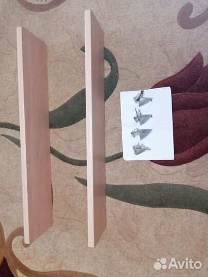 Две полки навесные под белёный дуб 86 см на 20 см