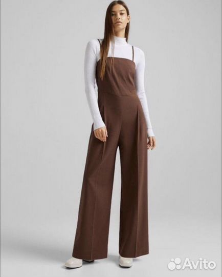 Коричневый комбинезон bershka