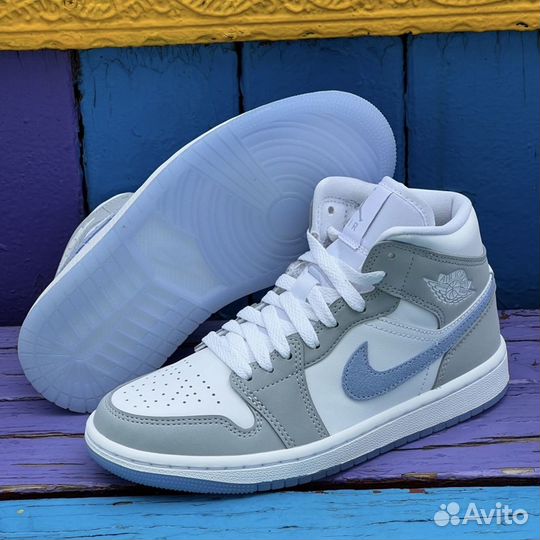 Nike Air Jordan 1 Mid Wolf Grey Aluminum (6-12usW)