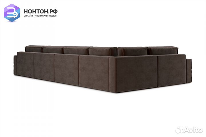 Диван п-образный тик-так Сохо коричневый