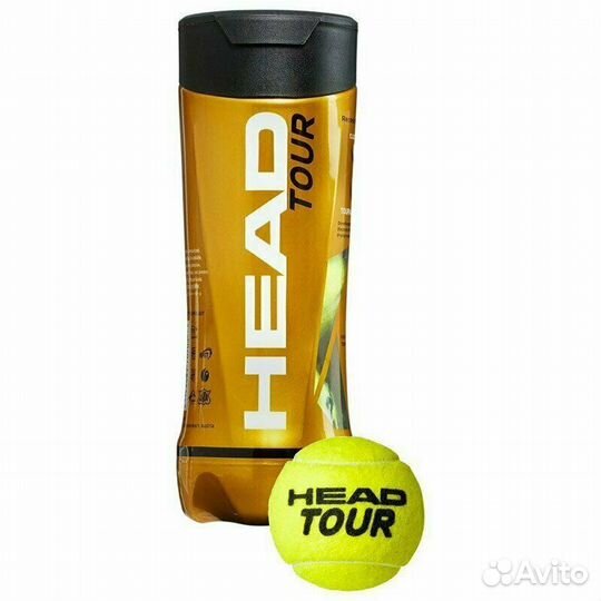 Мяч теннисный head tour 3B, 570703, упаковка 3