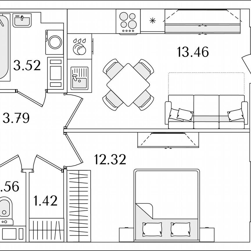 1-к. квартира, 37,5 м², 9/9 эт.