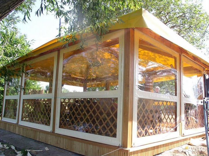 Мягкие окна безрамное остекление навесы, гаражи