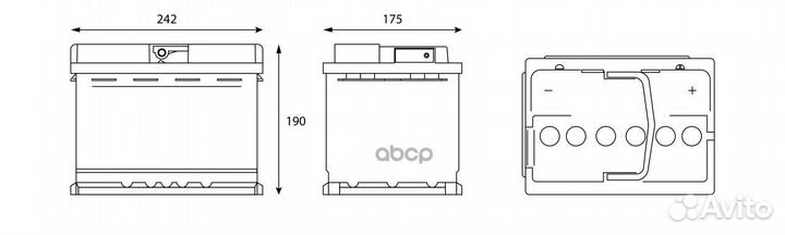 Батарея аккумуляторная 60А/ч 242А 12 Обратная п