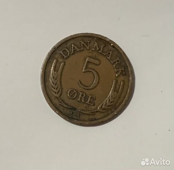 Монета 5 эре 1972 год