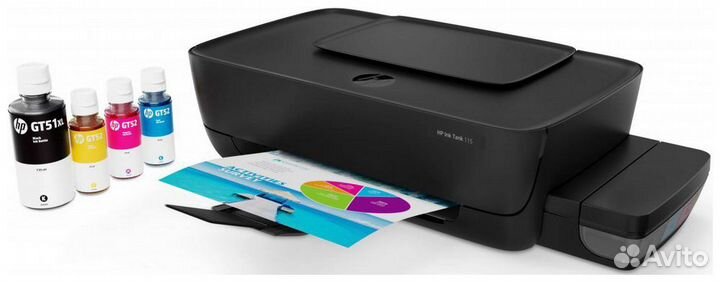 Принтер струйный HP Ink Tank 115 цветной, цвет: че