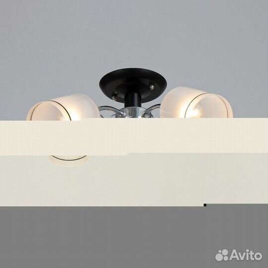 Люстра 'Новелла' 5хЕ27 40т чёрно-хромовый 58х58х27