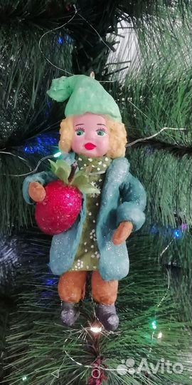 Ватная игрушка на елку