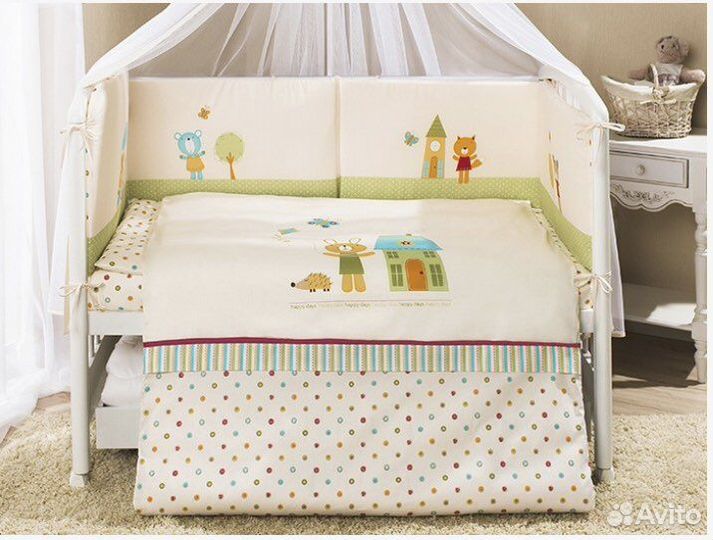 Комплект постельного белья бортики балдахин Perina