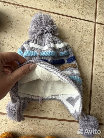Шапки вязаные для мальчика 46-48