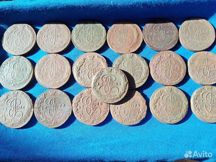 5 копеек с 1763 по 1784. (Екатерина II)