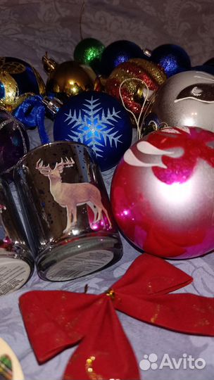 Елочные игрушки и мишура пакетом