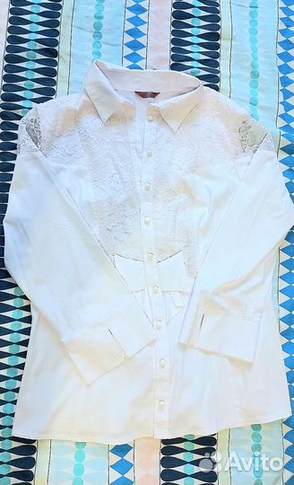 Школьная белая блузка 46-48 р.(для вуза, колледжа)