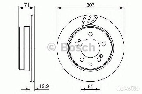 Диск тормозной задний Bosch, 0986479665