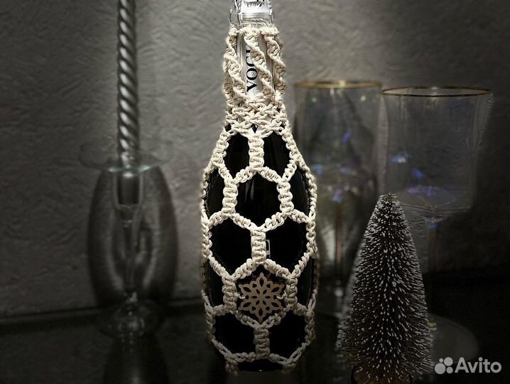 Подарок на новый год бутылка в оформлении