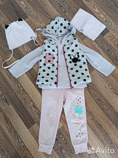 Жилетка, брюки, кофта. костюм для девочки 80 86