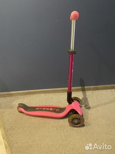 Самокат трехколесный globber розовый