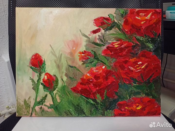 Картина маслом Цветы Розы 30*40 см