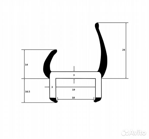 Уплотнитель фургона (18 мм)