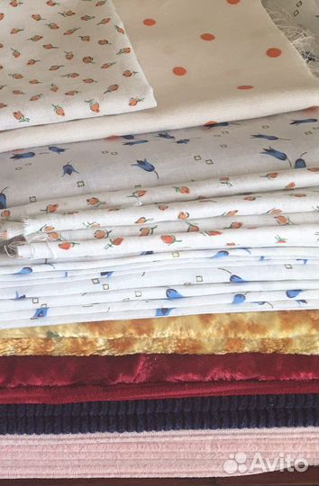 Лот винтажных лоскутов тканей