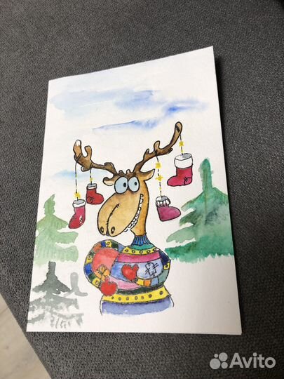 Открытки ручной работы акварель