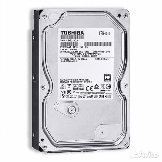 Жесткий диск Toshiba 1 тб DT01ACA100 SATA 6Gb/s