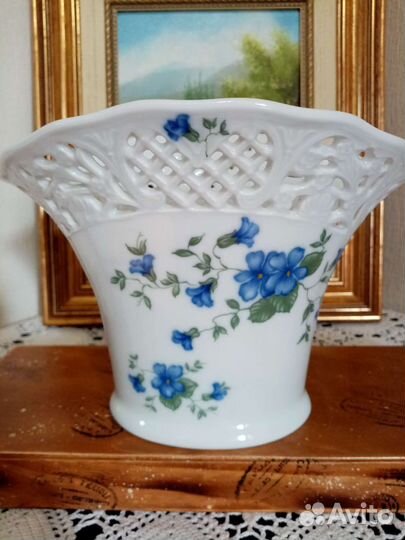 Ваза-корзинка, конфетница, кашпо. Германия, винтаж