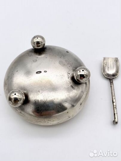 Солонка с ложечкой серебро 84 проба