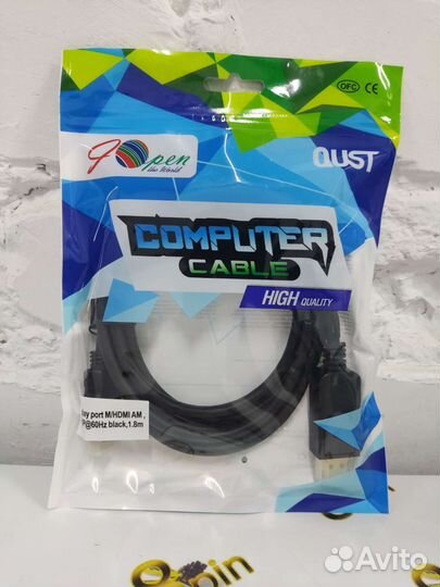 Кабель переходник DisplayPort M) hdmi M 1.8m