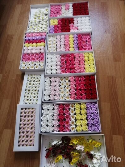 Мыльные цветы в коробке