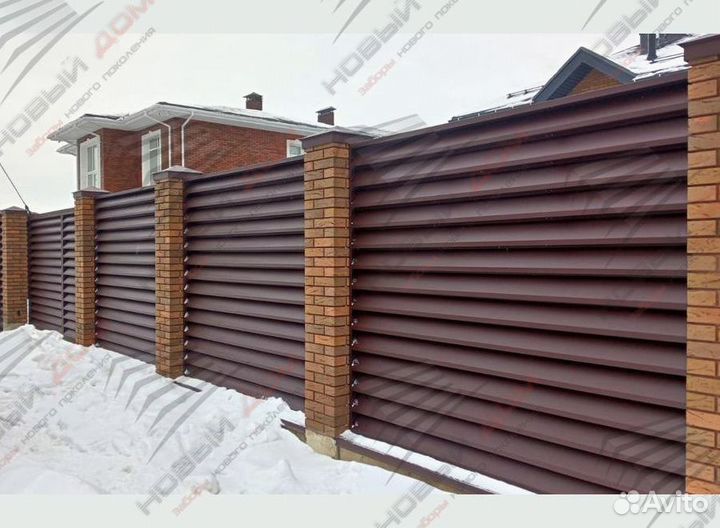 Забор жалюзи горизонтальный