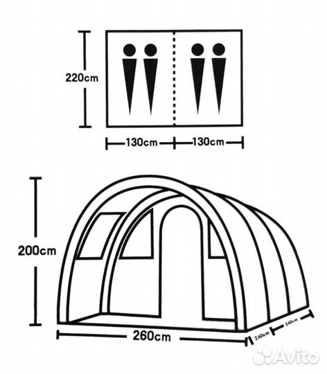 Палатка 4х местная с тамбуром