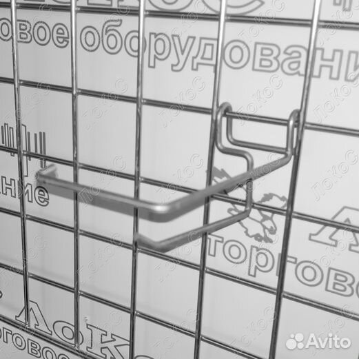 Крючок с ценникодержателем на сетку L100мм, d.4м